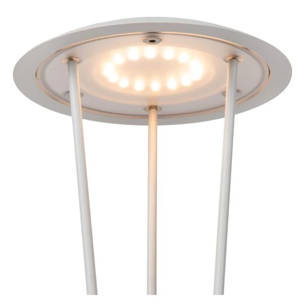 Lucide RENEE - Lampe de table Intérieur/Extérieur Rechargeable - Batterie/Piles - Ø 12,3 cm - LED Dim. - 1x2,2W 2700K/3000K - IP54 - Avec station de charge sans fil - Blanc - DETAIL 2